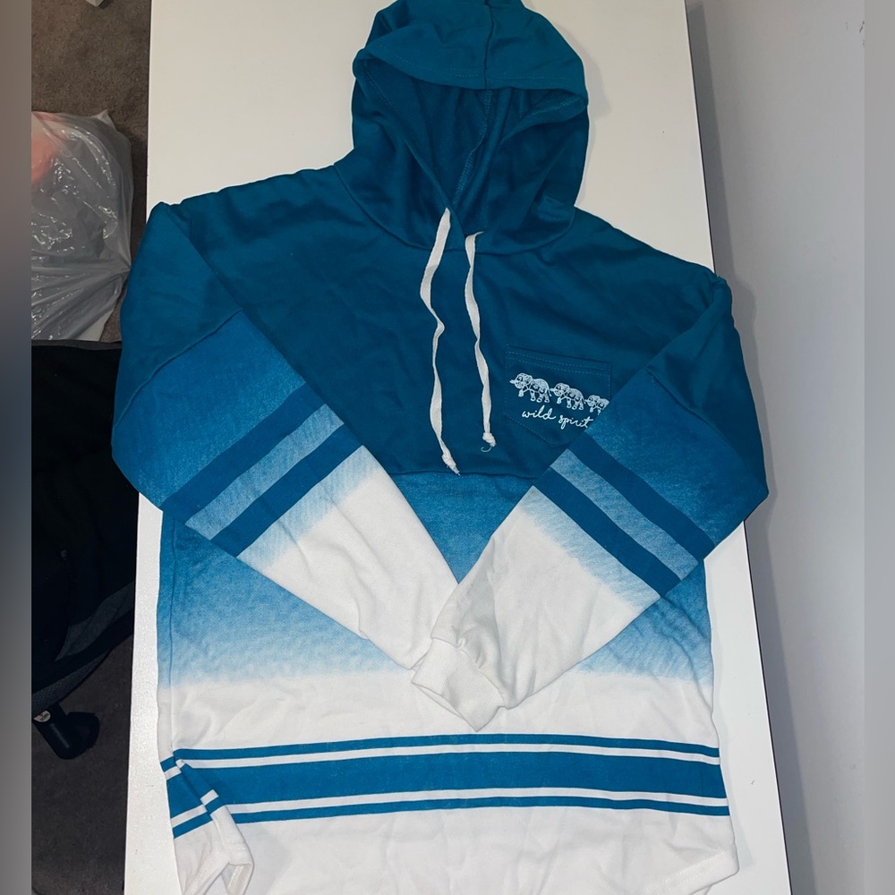 Super Cute Teal/Blue Justify Elephant Hoodie